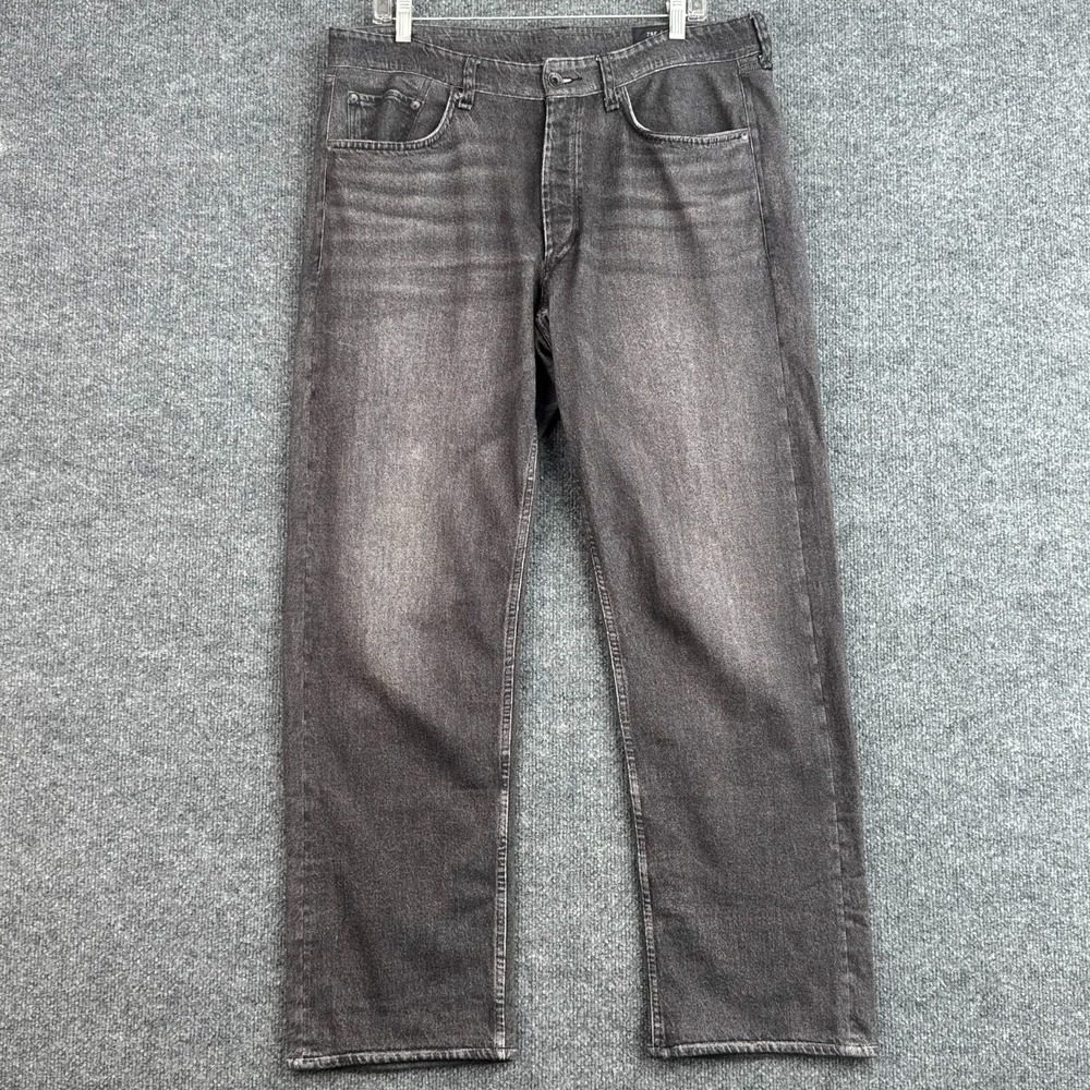 Rag & Bone Fit 2 Jeans Mens 34x32 Black Charcoal Washed Denim Straight Leg